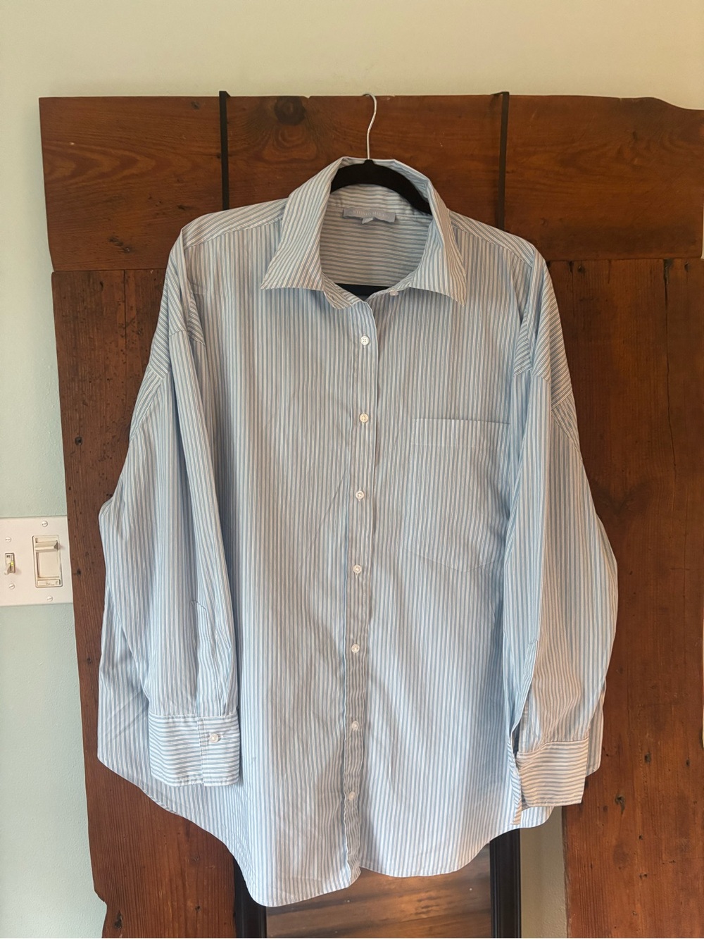 ANTONIO MELANI Light Blue & White Striped Dress Shirt
